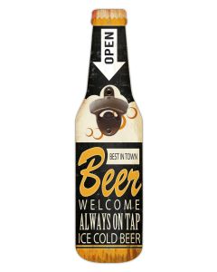 Welcome Sign & Bottle Opener - Beer Shaped (Min Ord Qty 1)