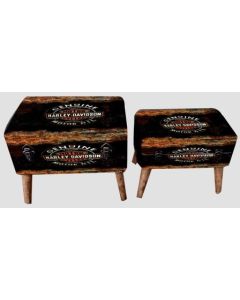 Storage Stools, Harley Davidson Set of 2 (Min Ord Qty 1)