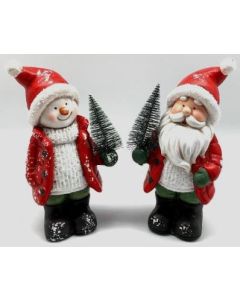 Santa or Snowman Figurines 25cm