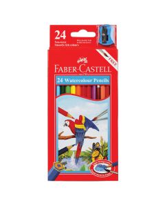 Faber Castell Pencil WaterColor Pencils with Sharpener + Brush Pack 24