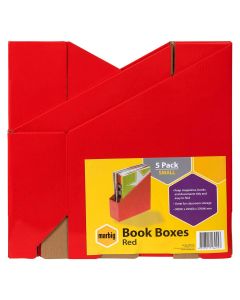 Marbig Book box Small Red Pack of 5 (Min Order Qty 1) ***Special Order Item ***