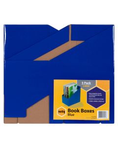 Marbig Book Box Large Blue Pack of 5 (Min Order Qty 1) ***Special Order Item***