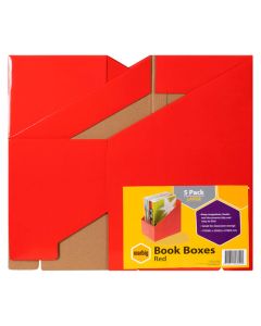 Marbig Book Box Large Red Pack Of 5 (Min Order Qty 1) ***Special Order Item***