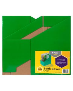Marbig Book Box Large Green Pack Of 5 (Min Order Qty 1) ***Special Order Item***