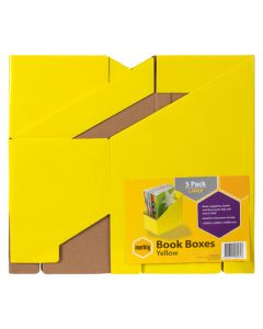 Marbig Book Box Large Yellow Pack Of 5 (Min Order Qty 1) ***Special Order Item***