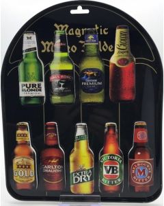 Beer Bottle Shaped Magnets Pack of 18 with Metal Stand (Min Order Qty 1)