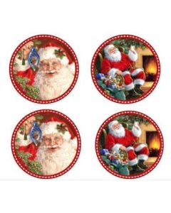 Christmas Coasters 2 Designs - Set of 4