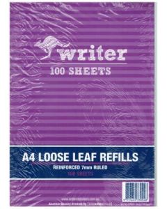 WRITER Reinforced Loose Leaf Refills Pack 100 (Min Order Qty 5)