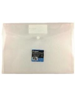 Protext A4 Document Wallets Button Closure Clear (Min Order Qty 6)