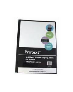 Protext A3 Black 20 Pocket Fixed Display Book (Min Order Qty 2)