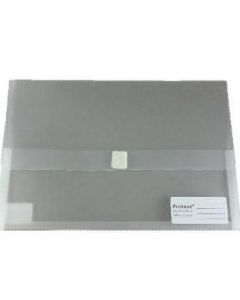 Protext Foolscap Document Wallets Velcro Closure Clear (Min Order Qty 6)