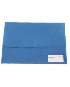 Protext Foolscap Document Wallets Velcro Closure Blue (Min Order Qty 6)