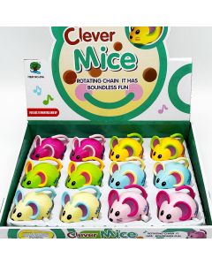 Clever Wind Up Mice 8cm CDU of 12