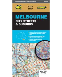 Map Melbourne City Streets & Suburbs (Min Ord Qty 2)