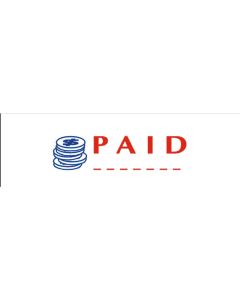 Deskmate Pre-Inked Office Stamp PAID Dual Colour Red/Blue (Min Order Qty 2)