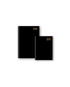 Cumberland Casebound 2026 A4 Day to Page Diary BLACK *Pre-Order Aug/Sept Delivery*