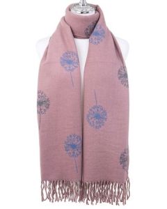 Winter Scarf with Pattern Dusty Pink Blooms (Min Order Qty: 1)