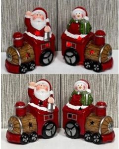 Santa & snowman Train 11cm 