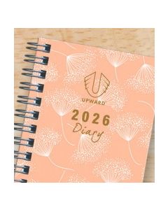 Upward 2026 Diary A7 Week to Opening Wire-O FSC Fashion PEACH *Pre-Order Aug/Sept Delivery*