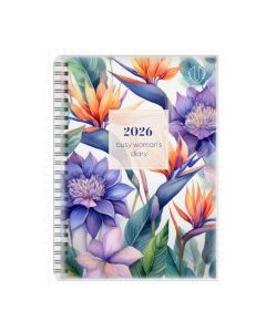 Upward 2026 Busy Woman’s Diary A5 Week to View Wire-O Diary Bird of Paradise *Pre-Order Aug/Sept Delivery*