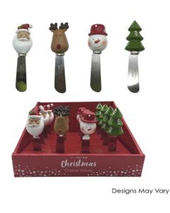Christmas Cheese Knives 12cm Assorted Display of 16 (Pre-Order for October Delivery)