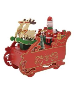 Christmas Music Sleigh Wooden Decorative 16cm (h) (Pre-Order for October Delivery)