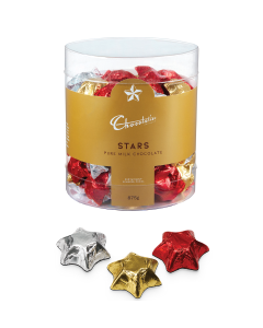 Chocolatier Foiled Stars Tub 875g (Pre-Order for October Delivery)