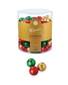 Chocolatier Foiled Baubles Tub 1kg (Pre-Order for October Delivery)