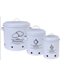 Vegetable Storage Tins Set of 3 (Pre-Order for October Delivery)
