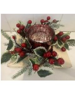 Christmas Candle Holder Red (Pre-Order for October Delivery)