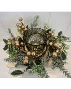 Christmas Candle Holder Gold (Pre-Order for October Delivery)