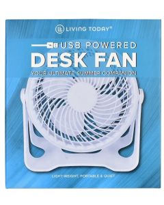 USB Powered Desk Fan White 