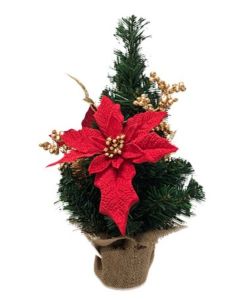 Christmas Table Tree 45cm Red Poinsettia