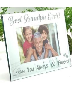 Best Grandpa Ever Mirror Glass Photo Frame (Min Order Qty 1)