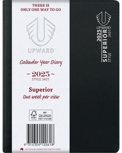  Upward 2026 Diary B6 WTO Section Sewn Standard Rd FSC Mix BLACK *Pre-Order Aug/Sept Delivery*
