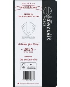 Upward 2025 Pocket A6/7 Week to View Standard Diary Black