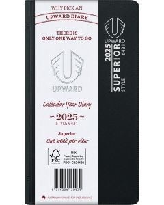 Upward 2025 Pocket A6/7 Week to View Superior Diary Black 