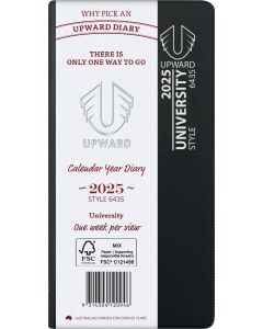 Upward 2025 Special Format A6/7 Week to View University Diary Black 