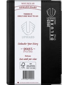 Upward 2025 Pocket A6/7 Week to View Deluxe Diary Black 