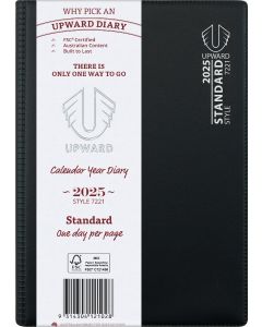 Upward 2026 Diary A5 Day to Page Section Sewn Standard FSC Mix Black *Pre-Order Aug/Sept Delivery*