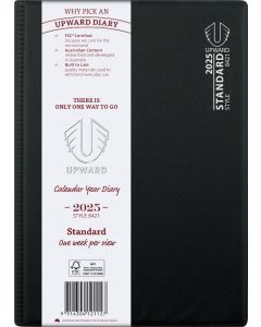  Upward 2026 Diary B5 Week to Opening Section Sewn Standard FSC Mix Black *Pre-Order Aug/Sept Delivery*