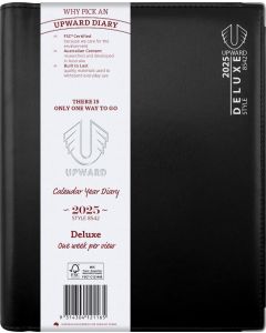 Upward 2026 B5 Week to View Deluxe Vertical Portrait Diary Black (SPECIAL ORDER - MOQ 5) *Pre-Order Aug/Sept Delivery*