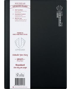 Upward 2026 Diary A4 Day to Page Section Sewn Standard FSC Mix Black *Pre-Order Aug/Sept Delivery*
