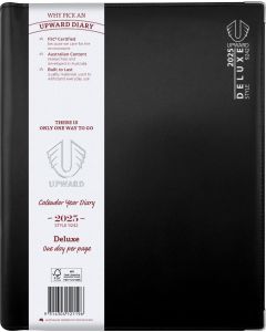 Upward 2026 A4 Day to Page Deluxe Diary Black (SPECIAL ORDER - MOQ 5) *Pre-Order Aug/Sept Delivery*