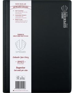  Upward 2026 Diary A4 Week to Opening Section Sewn Standard FSC Mix Black *Pre-Order Aug/Sept Delivery*