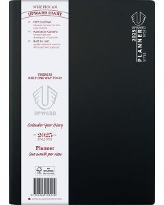 Upward 2026 A4 Month to Opening Diary Black *Pre-Order Aug/Sept Delivery*