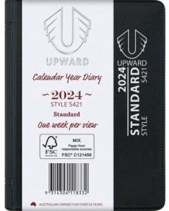 Upward 2024 Pocket  A7 Week to View Standard Diary Black (Min Order Qty 10) 