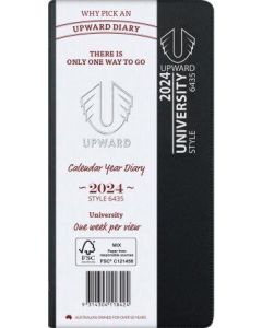 Upward 2024 Special Format A6/7 Week to View University Diary Black (Min Order Qty 10) 