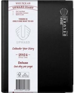 Upward 2026 A5 Day to Page Deluxe Diary Black (SPECIAL ORDER - MOQ 5) *Pre-Order Aug/Sept Delivery*