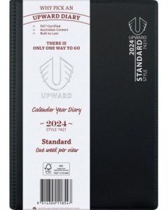  Upward 2026 Diary A5 Week to Opening Section Sewn Standard FSC Mix Black *Pre-Order Aug/Sept Delivery*